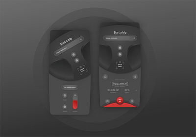 Remote Car Mobile App Concept car concept mobile app mobile ui remote remote control ride trip ui