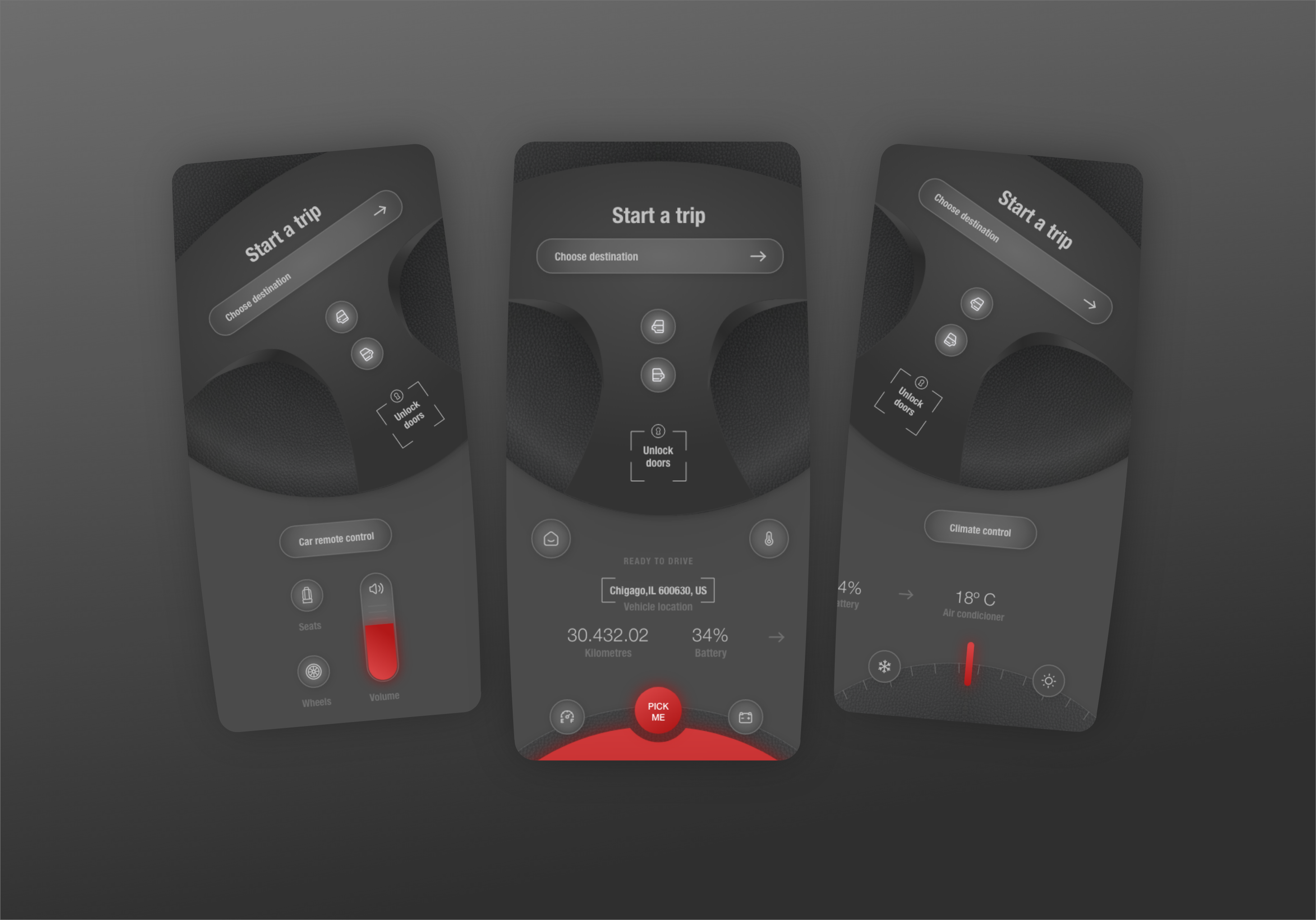 Example of Remote Car Mobile App Concept