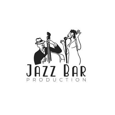 Jazz Bar logo adobe illustrator bar caricature classic design graphic hand drawn illustration jazz logo music production retro sketch vector