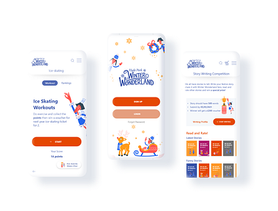 Winter Wonderland 2020 Adobe XD Challenge adobechallenge adobexd christmas christmasapp dailyui eventapp illustration mobile app mobileui mobileuidesign uidesign uiux winterwonderland winterwonderland2020 wireframe