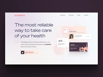 Health | Landing page branding landing page shape elements ui