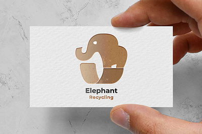 Elephant Recycle Logo Template cardboard elephants recycle