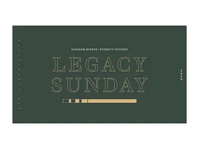 Legacy Sunday event branding typography