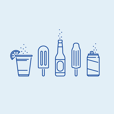 Summer Icons beer drinks fizzy icon design icons iconset illustration lime line art lineart popcicle soda summer