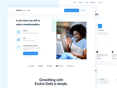 Evolve Daily Landing Page app creativity daily design evolve growth landing landing design landing page landingpage product design skills ui uiux ux uxui