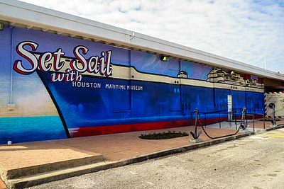 Houston Maritime Museum Mural architecture branding illustration mural mural design murals street art