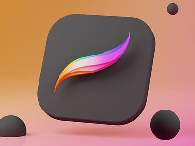 New logo for Procreate 3d 3d art blender colorful design dribbble dribbbleweeklywarmup illustration logo render