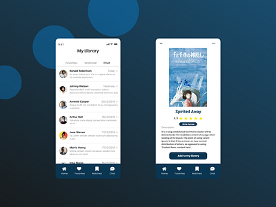 Anime Library App inspired by Studio Ghibli anime anime studio app design mobile app design mobile ui ui ux