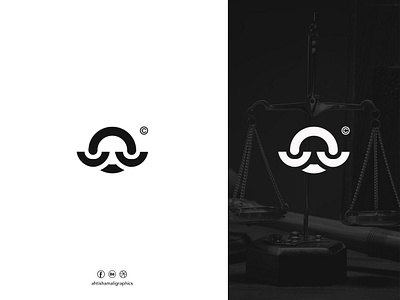 identity mark for "Law Firm" justice scale logo lawyer logo minimalist logo