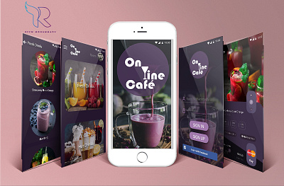 Online Café Mobile App mockup UI/UX 2020 adobe xd adobe xd app apple design freelancer graphic design icon ios app logo mobile app mockup online cafe personal logo photoshop uidesign uiux ux work