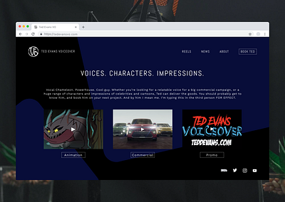 Landing Page for Voice Actor branding design desktop landing page portfolio voice actor website