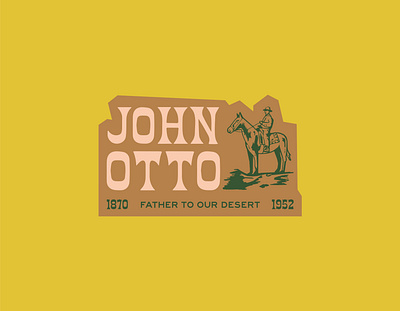 Father to our desert. clean colorado desert illustration john otto national monument pioneer sticker western type