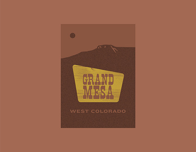 Grand Mesa USA art print colorado flat mountain grain texture grand mesa national forest western sign western type