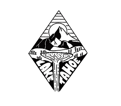 Tahoe Diamond apres design drawing graphic design heyhaygoods illustrate illustration lake tahoe mountains powder procreate snow