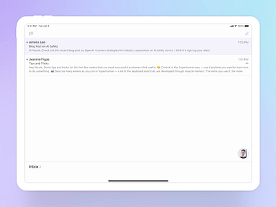 Superhuman — Superhuman Command on iPad animation command k design email ios ipad ipad pro shortcuts superhuman