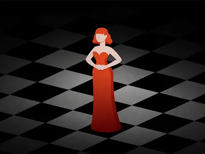 Chess character design flat game illustration illustrator lady netflix series vector