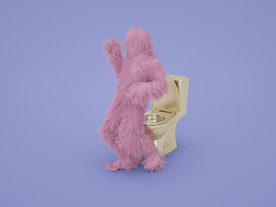 Woollen passion 3d 3d animation 3d art animation c4d colorful dance dancer digital art experiment hair octane octane render procedural render simulation toilet twerk wool yeti