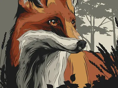 Fox animal animal art badge design fox fox illustration illustration orange poster art poster design posters vector vector illustration vectorart