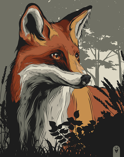Fox animal animal art badge design fox fox illustration illustration orange poster art poster design posters vector vector illustration vectorart