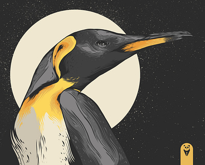 Penguin King animal animal art animals bird black design illustration logo penguin penguin logo penguins poster art poster design posters vector