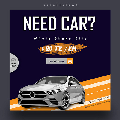 Rental Car - Social Media Banner Design Shot banner design design facebook banner instagram banner print design rent car social media banner social media design social media templates