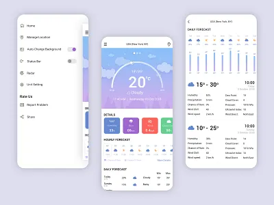 Weather app appdesign appui mobile ui trendy weather weather app
