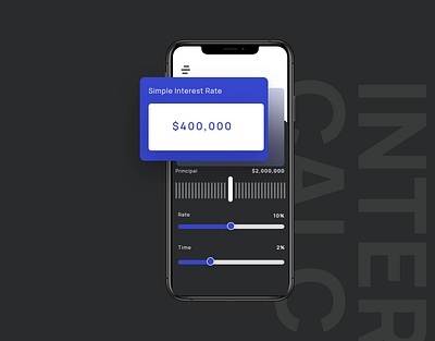 Simple Interest Rate Calculator - Daily UI 004 calculator app calculator ui graphicdesign mobile app design uiuxdesign