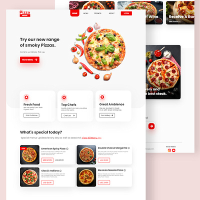 pizza shop Landing page branding creative dailyui dribble illustration inspiration ui web webdesigner website