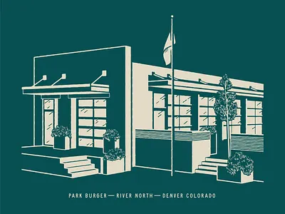 Neighborhood Burger Bar 1 architectural branding building building design flag planter restaurant restaurant branding shrub tree window