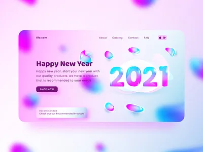 2021 Landing Page 2021 app design graphic design happy new year liquid minimal typography ui ux web website