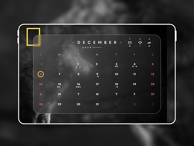 Calender Glass-Morphism designinterface glassmorphism ui uidesign ux