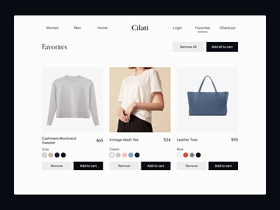 Favorites dailyui e commerce favorites minimal