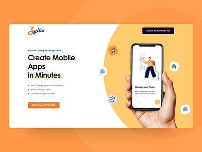 Working on a concept landing page for zyllio.com design header ui ux website concept