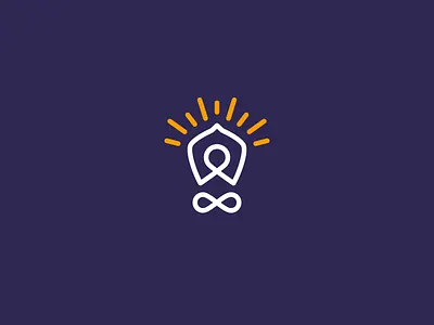 Body and light bulb body branding color design dribbble health icon idea illustration lamp line logo logo lone logotype people person space sport think yoga