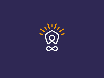 Body and light bulb body branding color design dribbble health icon idea illustration lamp line logo logo lone logotype people person space sport think yoga