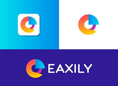 EAXILY LOGO BRAND app logo brand identity branding design colorful logo creative logo gradient logo letter e logo logo design logo mark logodesigner logotype minimalist logo modern logo modern minimalist logo typography