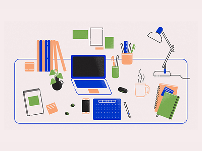 Workspace abstract adobe illustrator desk geometric illustration illustration digital minimal vector