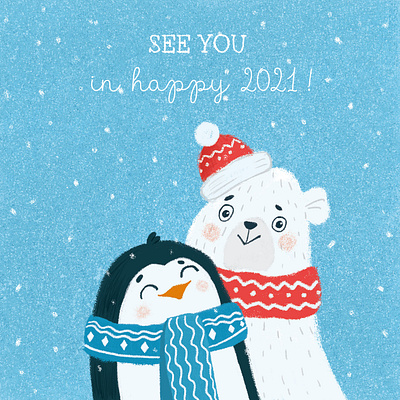 Characters for the postcard characters children book illustration holiday illustration kids new year newyear photoshop postcard winter