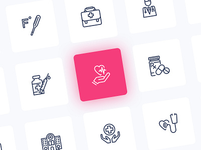 Custom Healthcare Icons branding design graphic design healthcare healthcare app healthcare platform icon illustration illustrator minimal ui vector website