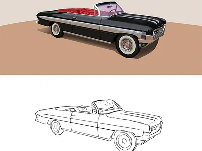 Starfire 2d art cardesign digital art drawing illustraion photoshop retrocar starfire wacom intuos
