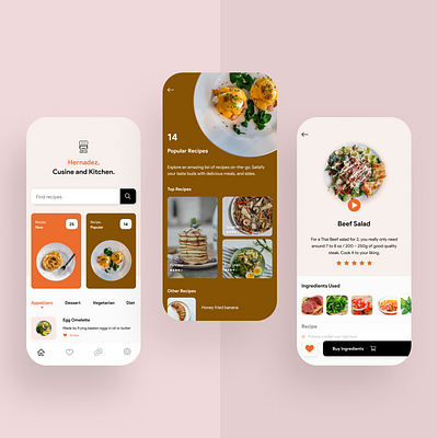 Cooking Recipe App cooking app food app food app design recipe app ui design uiux