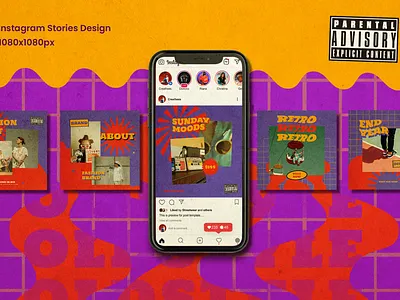 Zuruch Social Media Template advertising branding design girl hypebeast illustration instagram instagram stories instagram template social media social media pack