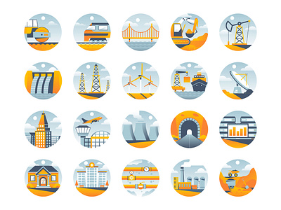 Spot Illustrations for ClaimVue adobe illustrator building construction flat graphic design icon illustration ship spot illustration spotlight vector vector art work