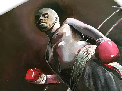 Boxing Canvas Painting - 'Knockout' art artist boxing gloves canvas canvas art canvas painting canvas paintings canvas wall art design drawing figure fine art fine arts gouache illustration illustrator painting photoshop wall art watercolour