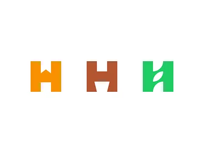 H's branding concept for sale h bookmark h cup h leaves lettermark logo design logomark unused