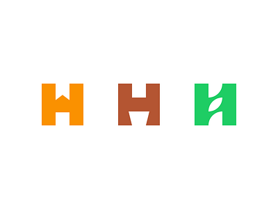 H's branding concept for sale h bookmark h cup h leaves lettermark logo design logomark unused