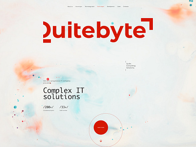 QuiteByte IT company home page branding design fashion minimal typogaphy ui ux uxui web website