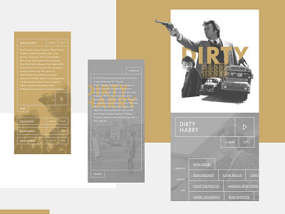 Dirty Harry on mobile action movie brutalism brutalist design cinematography clint eastwood dirty harry flatdesign mobile ui movie sketch uidesign