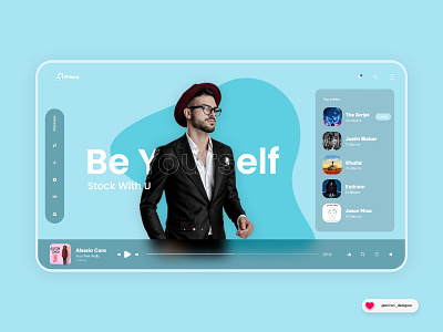 Music Desktop| UIUX app blue color dailyui design desktop app desktop design flat landing page music music app skyblue ui ui ux uidesign ux wallpaper web website