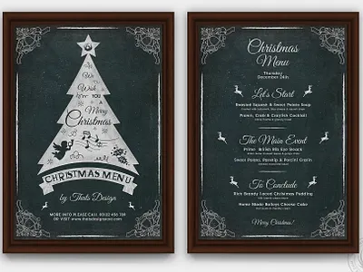 Christmas Menu Template V5 bistrot blackboard card chalk chalkboard christmas classy design diner dinner elegant flyer food happy new year menu merry christmas poster restaurant template xmas